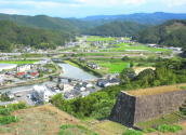 佐敷城跡　反対側の眺めの写真です。